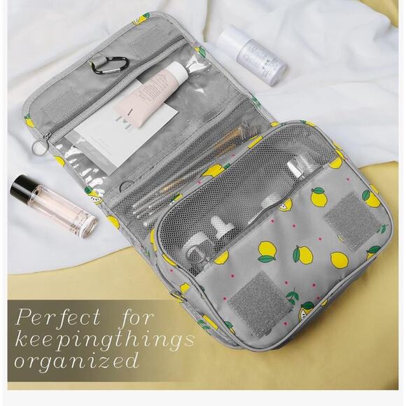 Hanging Toiletry Bag- Lemon Print - Picture 6 of 13